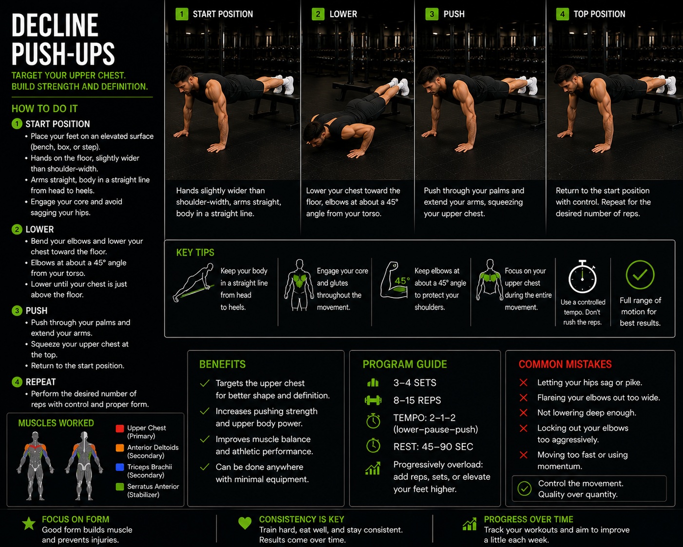 Decline push-ups