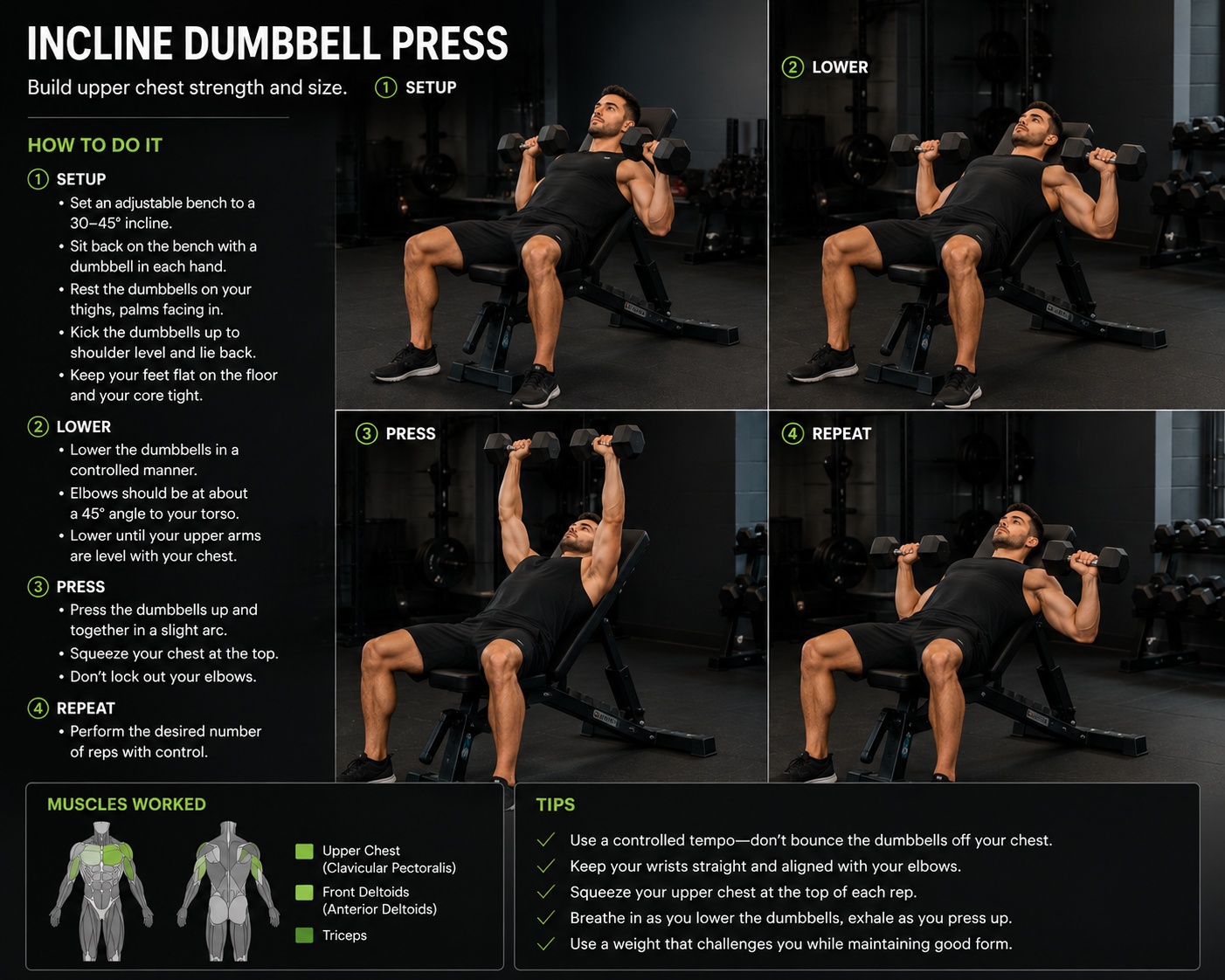 Incline dumbbell press